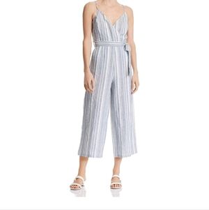 Aqua Linen Jumpsuit Medium